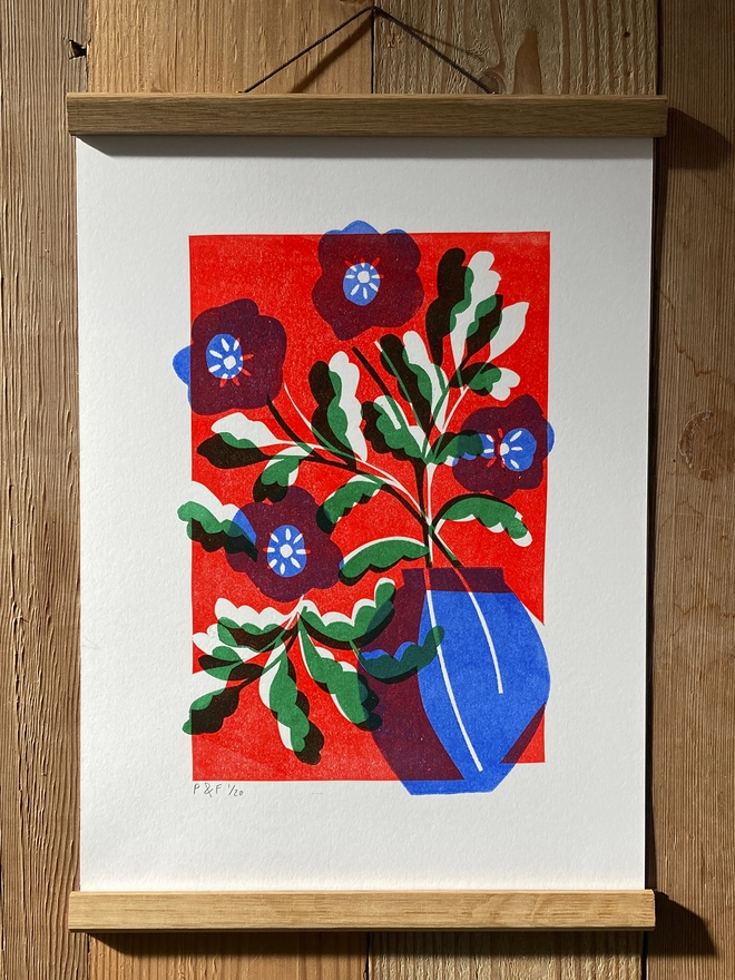 'Flora 4' Limited edition Linocut Floral Print