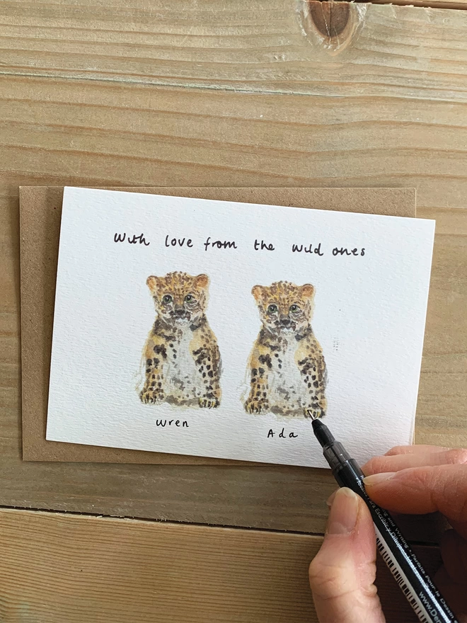 Two Wild Ones Personalised Name Cards For Mothers Day and Fathers Day.