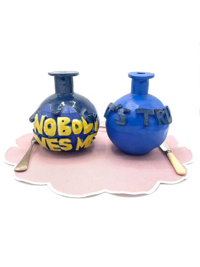 Nobody Loves Me Set Of Ceramic Vases