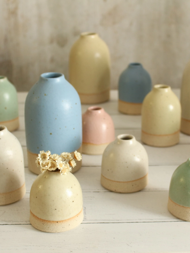 Pastel Stoneware Vases