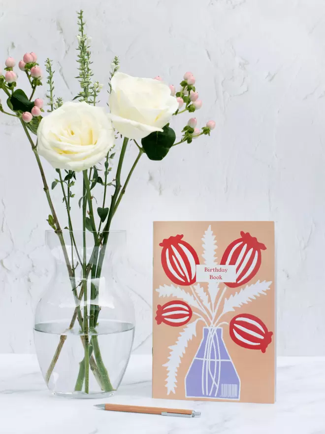Address and Birthday Book with Floral Design