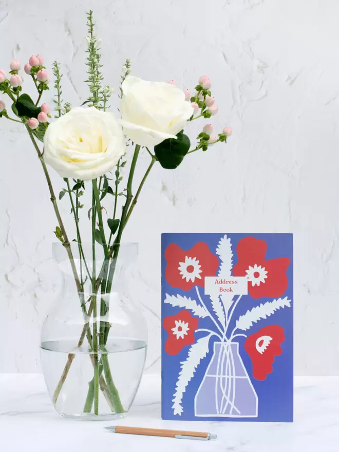 Address and Birthday Book with Floral Design