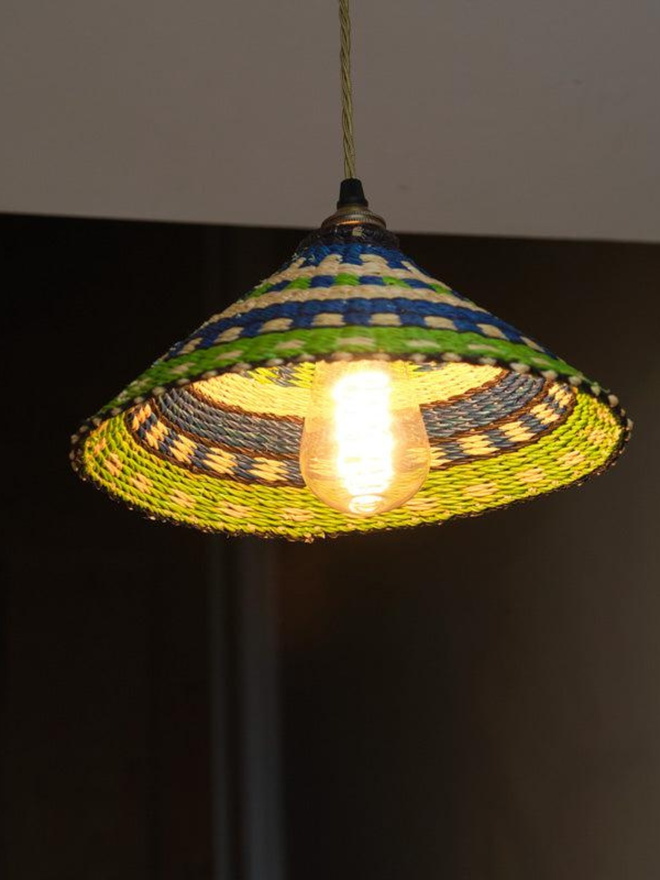 Ghanaian Woven Lightshade 'Forest'
