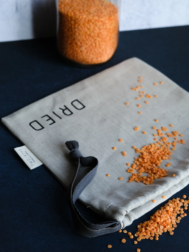 drawstring bag for dried food