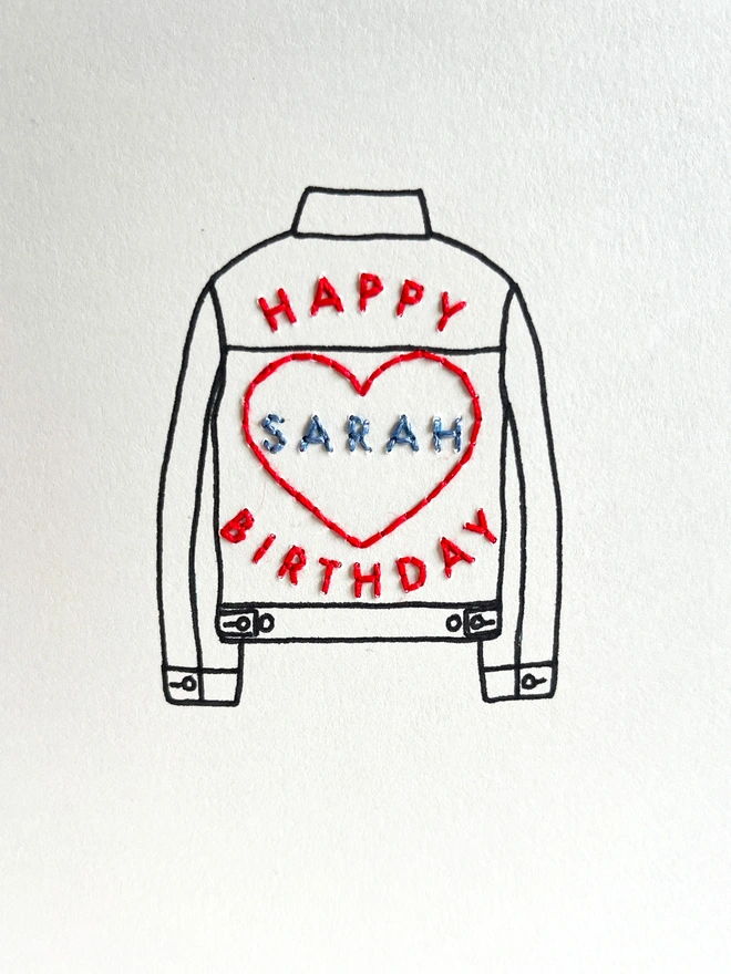 Hand Embroidered Happy Birthday