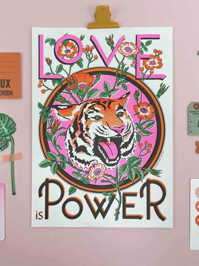 A3 Love is Power Risograph