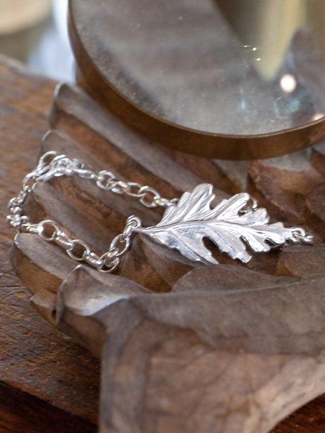 Silver Bracelet With Leaves By Amulette Jewellery 