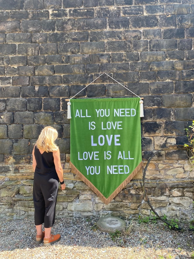 all you need is love extra large wedding event wall hanging