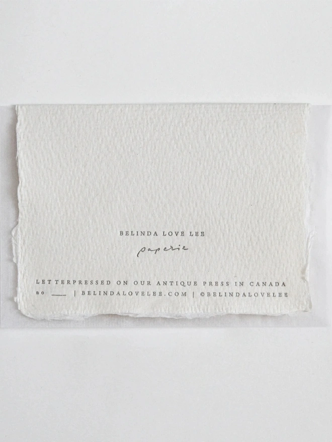 'All Shall be Well', Letterpress Mini Card on Handmade Paper