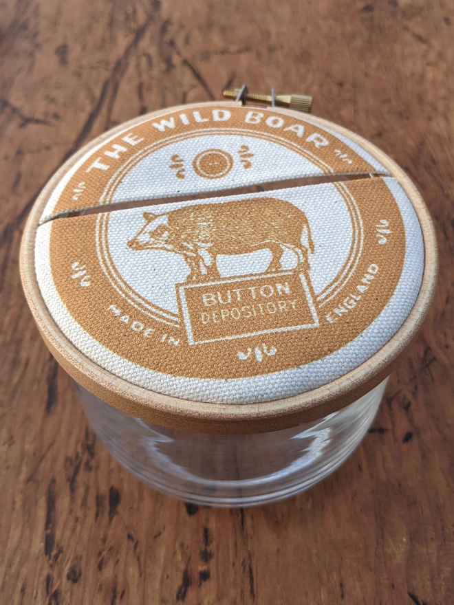 Mustard 'Wild Boar' Button Jar