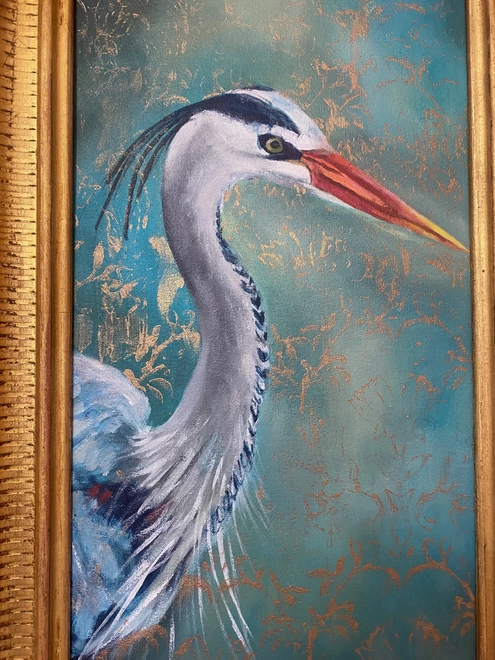 Heron painting frame detail