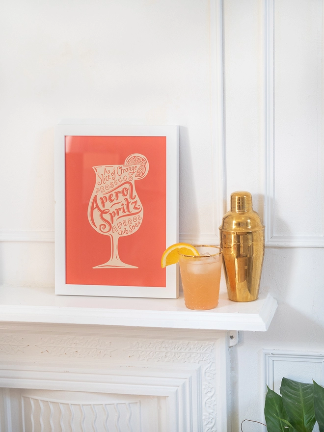 Aperol Spritz Cocktail framed print