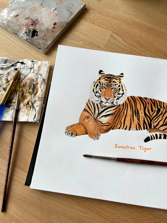 a photo of an illustration of a tiger