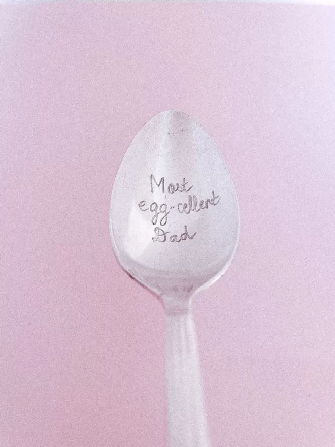 Most Egg-cellent Dad Vintage Engraved Spoon