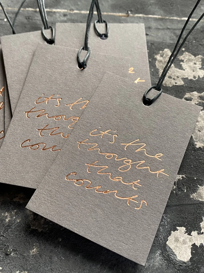 'It's The Thought That Counts' Hand Foiled Gift Tags