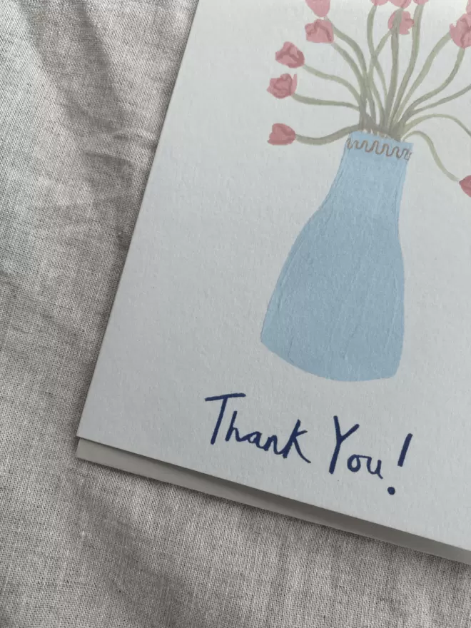 thank you card with flowers on