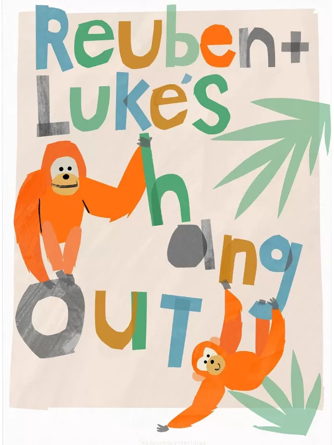 Personalised Hang Out Orangutan Print