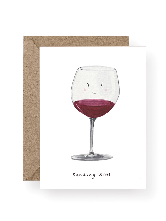 Sending Wine Greeting Card 