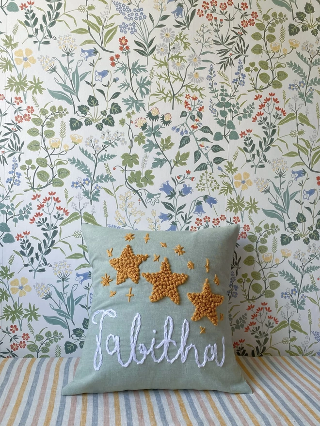 Seafom Linen with Stars Cushion