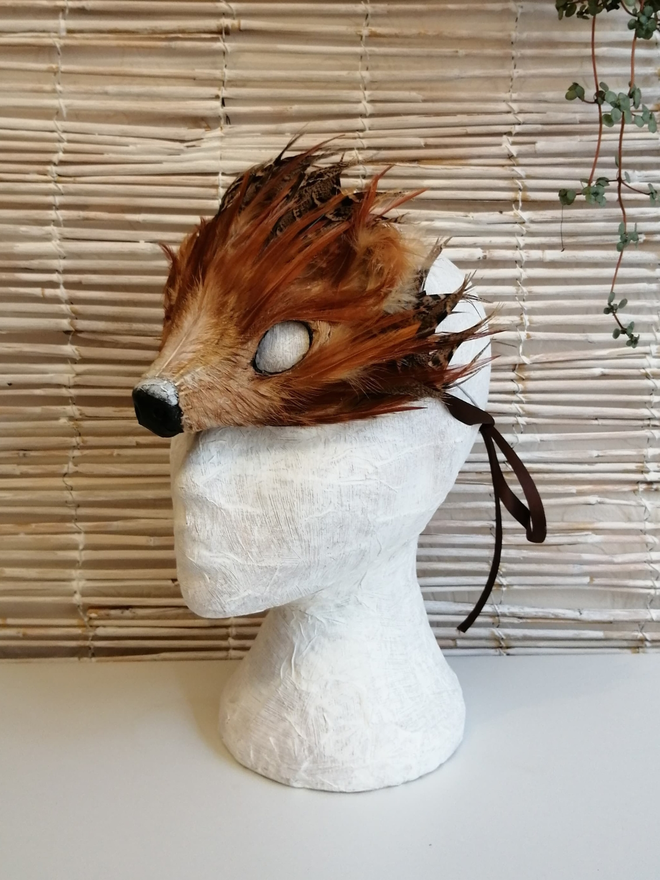 Luxury Hedgehog Feathered Mask