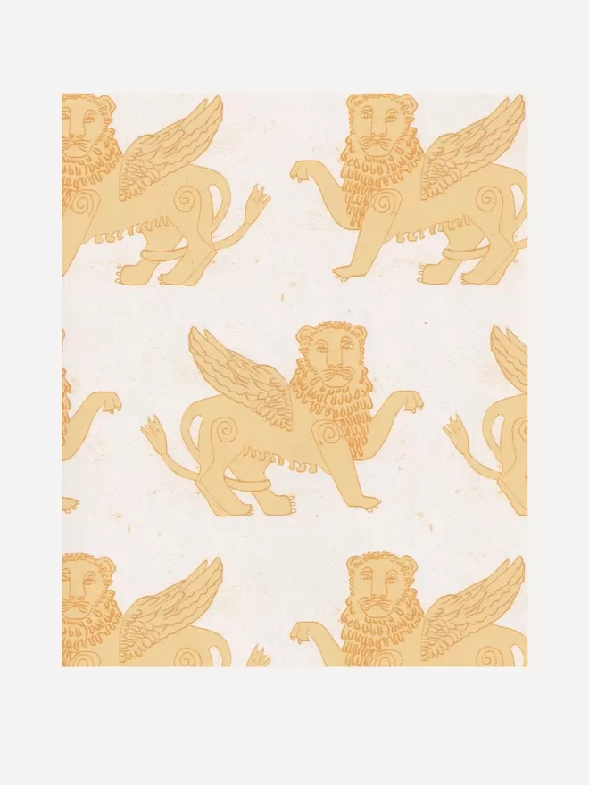 winged lion scan of wallpaper