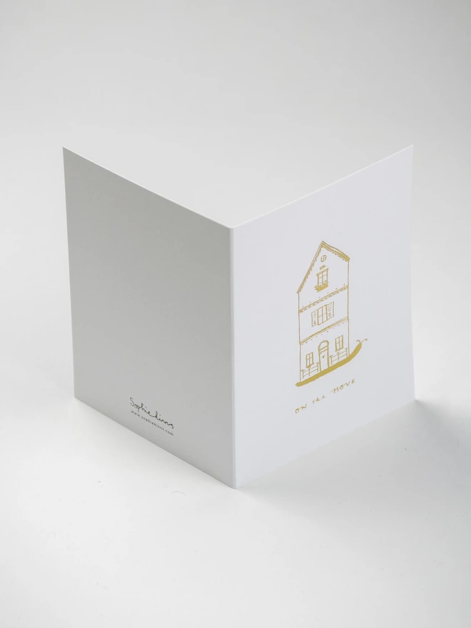 Snail Mail New House gold hot foiled Card. Standing up