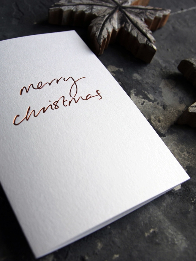 'Merry Christmas' Hand Foiled Card