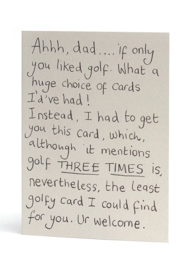   Non-Golfy Dad Greeting Card