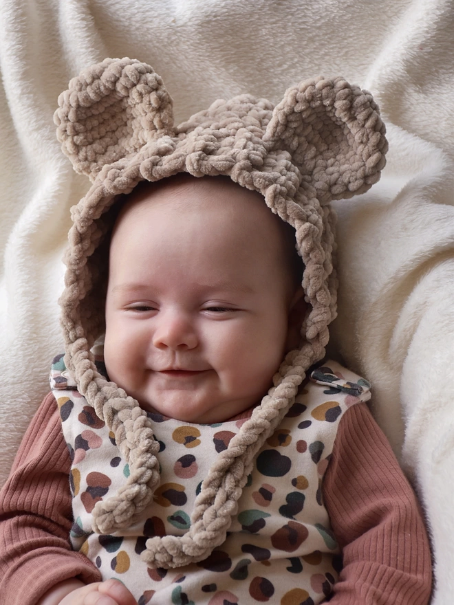 Teddy bear hat for baby