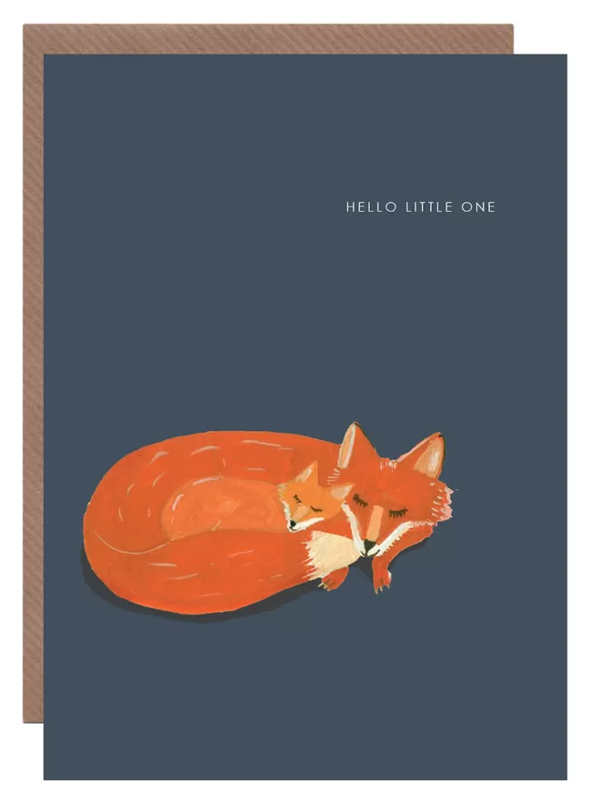 Fox And Cub New Baby Card
