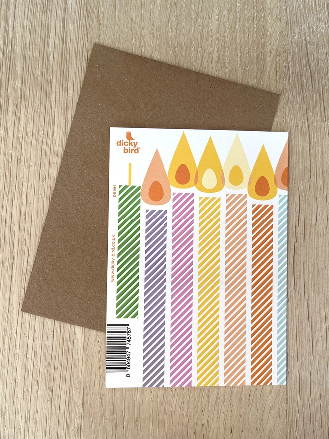 Birthday card with colourful candles
