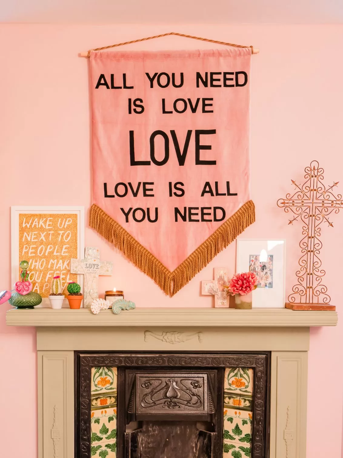 all you need is love giant wedding event wall hanging