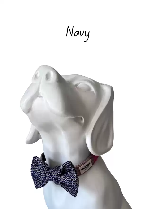 Navy dog bow tie 