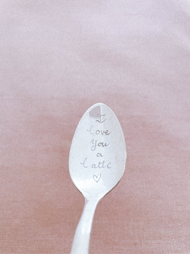 vintage engraved silver spoon