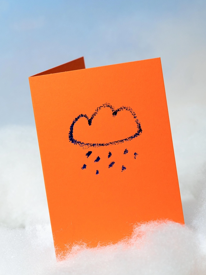 Bright orange rain card