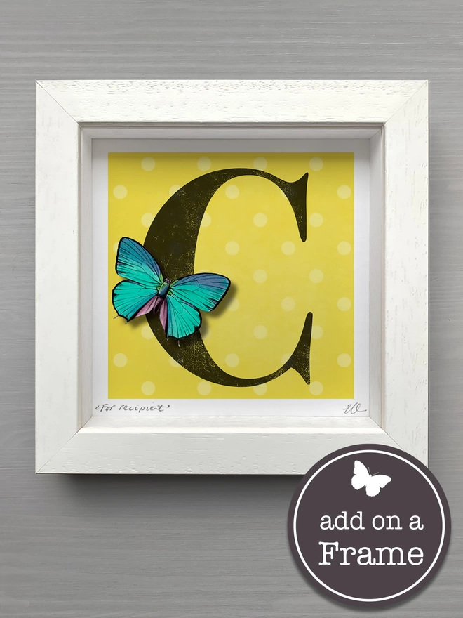 high quality ’letter' butterflygram card box frame option