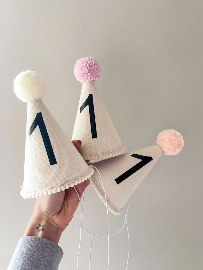Pink Number 1 Party Hats