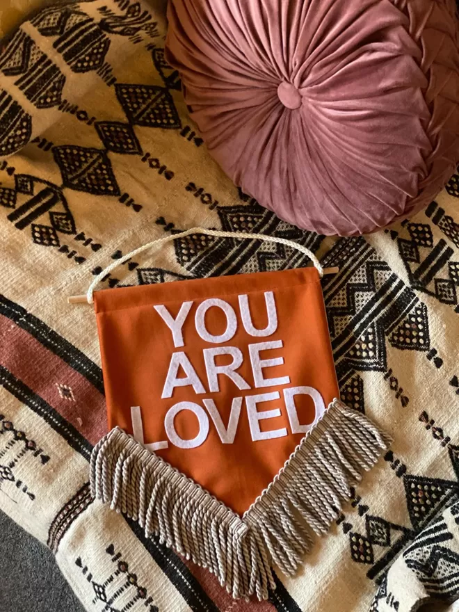 'You Are Loved' Mini Velvet Wall Hanging