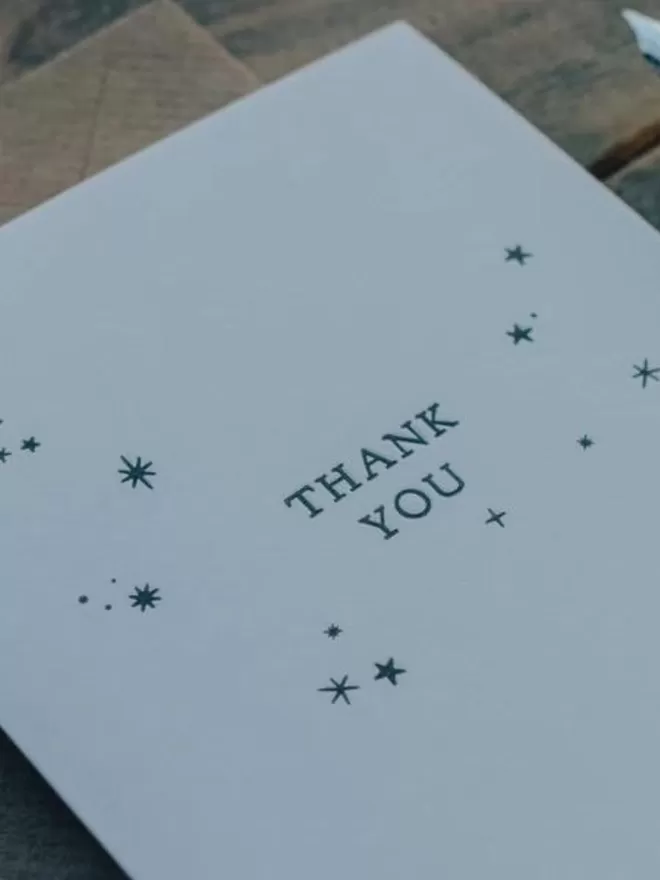 Thank You Letterpress Greeting Card