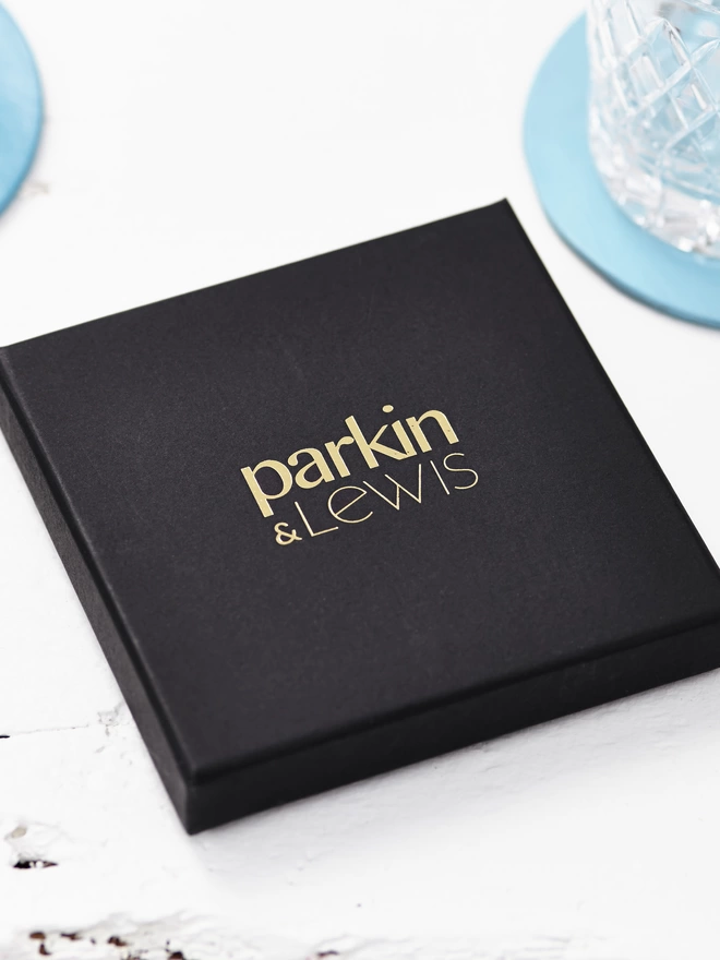 Black Gift Box with gold Parkin & Lewis logo