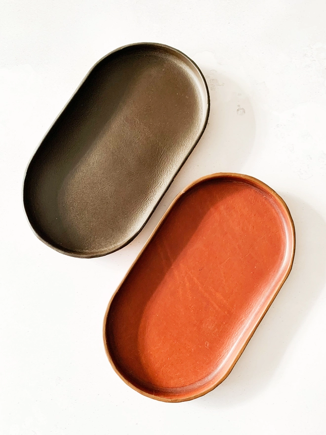 Pill Shape Leather Tray