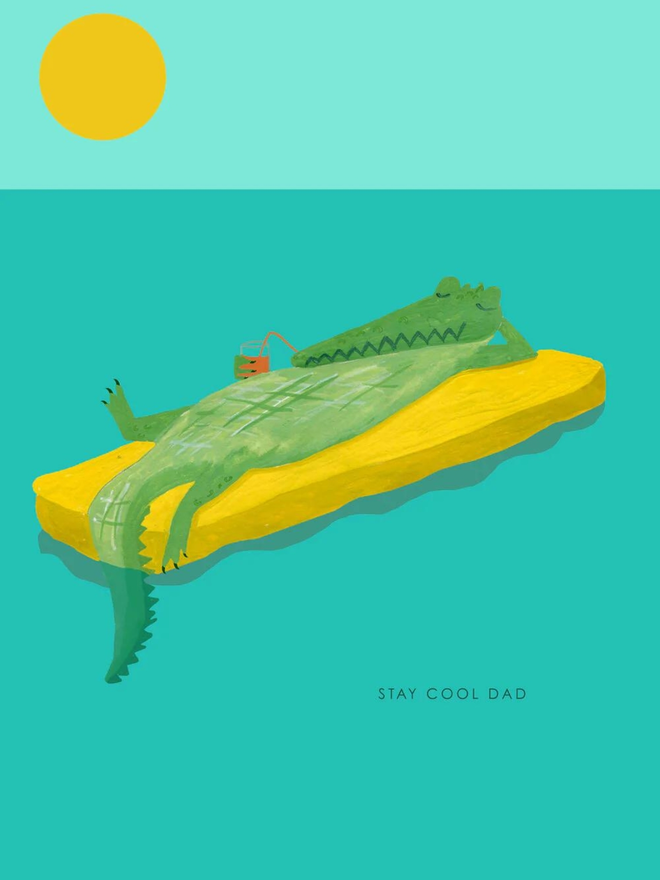  Croc Dad Stay Cool Greetings Card