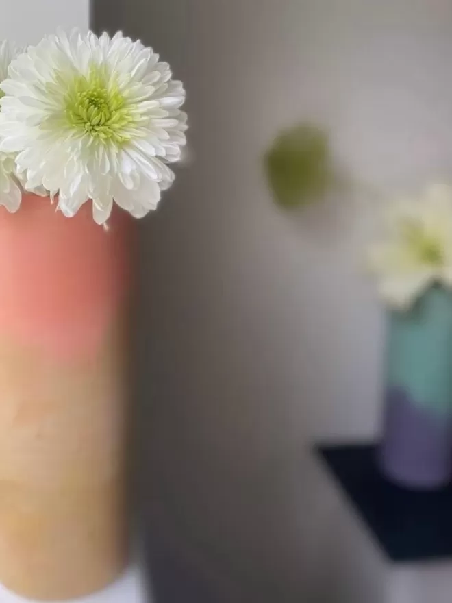 Vase colourful concrete flowers homeware 