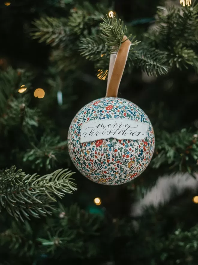 Personalised bauble with name.