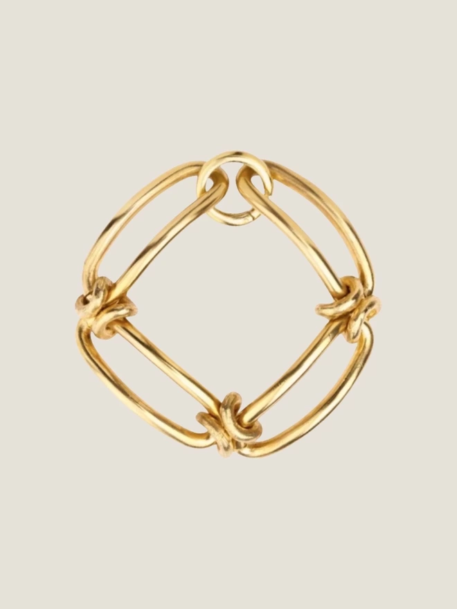 Handcrafted 18 carat gold sculpted link bracelet