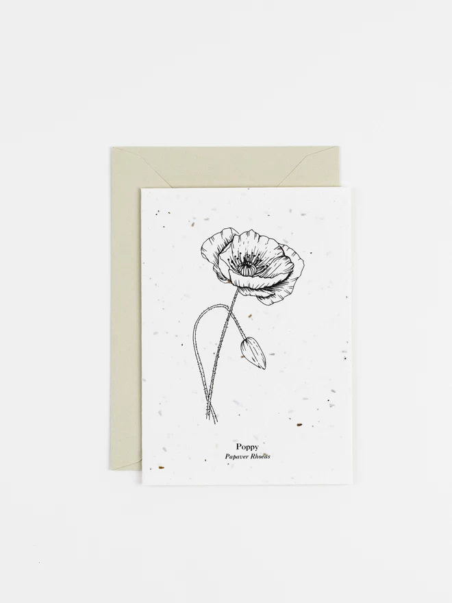 Poppy August Birth Flower Plantable Card