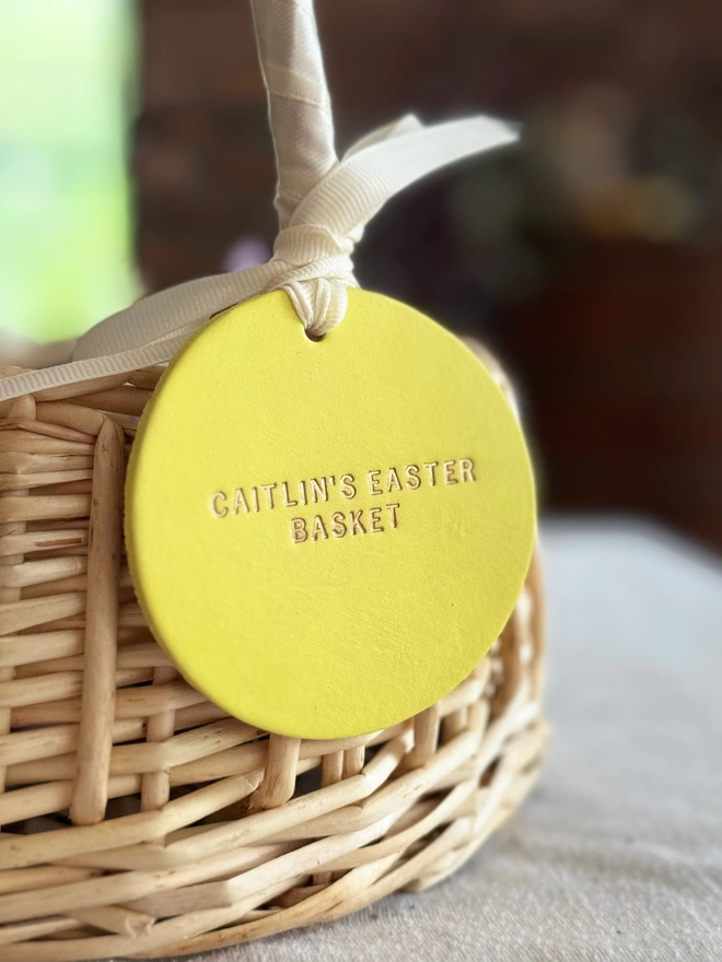Soft Yellow easter tag