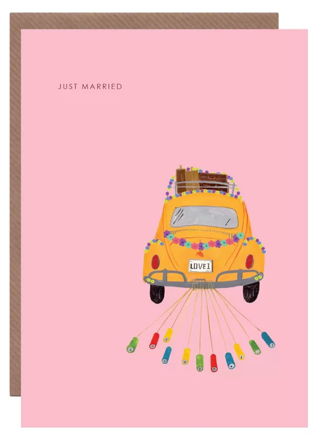 Love Bug Just Married Card