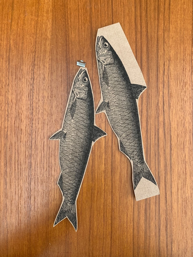 Hand cut paper fish decoration