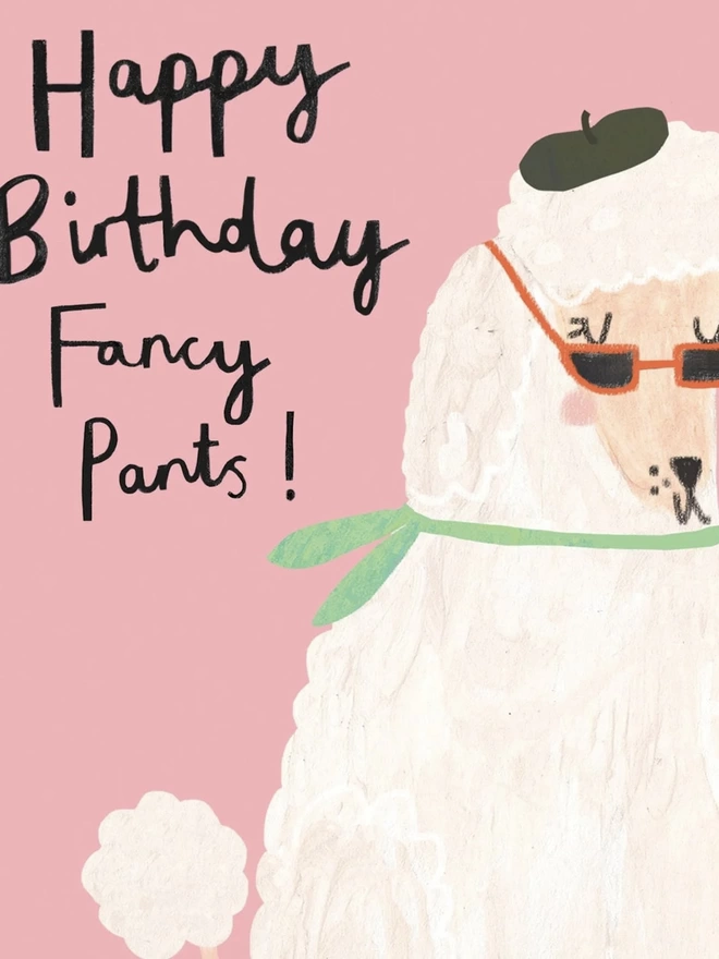 Fancy Pants Poodle Birthday Card